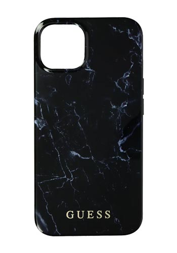 GUESS Hard Cover Marble Black, für iPhone 13, GUHCP13MPCUMABK