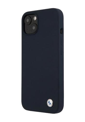 BMW Hard Cover Silicone Signature Navy Blue, für Apple iPhone 13, BMHCP13MSILNA