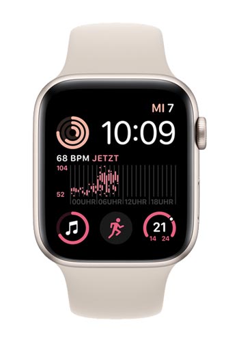 Apple Watch SE Aluminium GPS Starlight, Sportarmband Starlight, MNJP3FD/A, 40mm