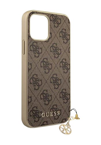 GUESS Hard Cover 4G Charms Brown, für Apple iPhone 12 Pro Max, GUHCP12LGF4GBR