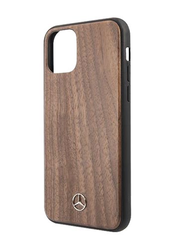 Mercedes-Benz Hard Cover Walnut Brown, Wood Line für Apple iPhone 11 Pro, MEHCN58VWOLB