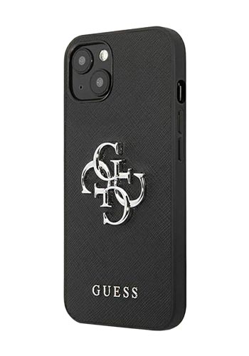 GUESS Hard Cover Saffiano 4G Big Metal Logo Black, für iPhone 13, GUHCP13MSA4GSBK