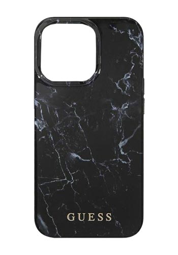 GUESS Hard Cover Marble Black, für Apple iPhone 13 Pro Max, GUHCP13XPCUMABK