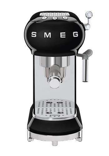Smeg Espressomaschine mit Siebträger 50's Style Black, ECF01BLEU