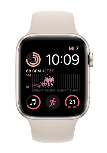 Apple Watch SE Aluminium GPS + Cellular Starlight, Sportarmband Starlight, MNPT3FD/A, 44mm