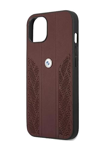 BMW Hard Cover Leather Curve Perforate Red, für Apple iPhone 13 Mini, BMHCP13SRSPPR