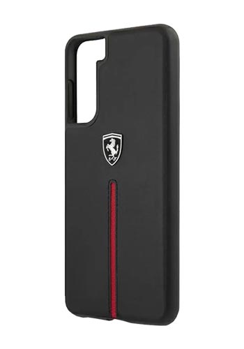 Ferrari Leather Cover Off Track Black, für Samsung G991 Galaxy S21, FEOSIHCS21SBK, Blister