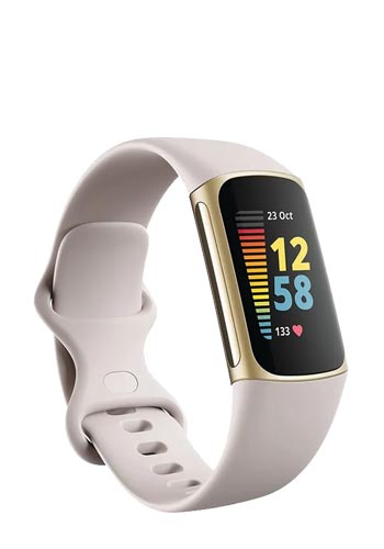 FitBit Charge 5 Lunar White, Fitness Tracker mit Armband