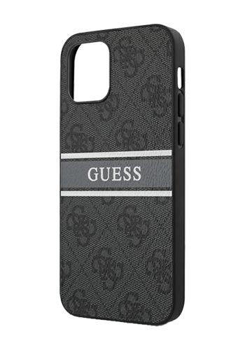 GUESS Hard Cover 4G Printed Stripe Grey, für Apple iPhone 12 Pro Max, GUHCP12L4GDGR, Blister