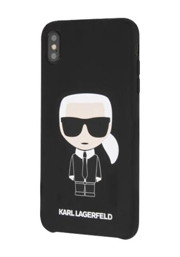 Karl Lagerfeld Hard Cover Iconic Karl Embossed Black, Ikonik, für Apple iPhone XS Max, KLHCI65IKPUBK, Blister