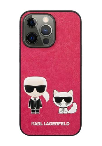 Karl Lagerfeld Hard Cover Karl and Choupette Ikonic Red, für iPhone 13 Pro, KLHCP13LPCUSKCP