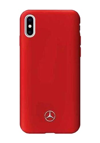 Mercedes-Benz Hard cover Silicon with microfiber lining Red, Liquid, für Apple iPhone X / XS, MEHCPXSILRE, Blister