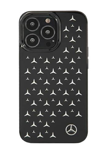 Mercedes-Benz Hard cover Silver Stars Pattern Black, für iPhone 13 Pro / 13,MEHCP13LESPBK