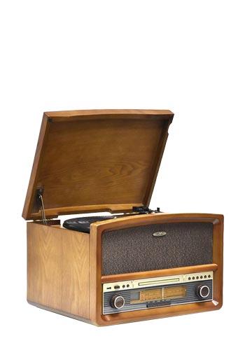 Reflexion HIF1937 Retro Stereo System with Record Player Cassette Player Radio CD MP3 USB