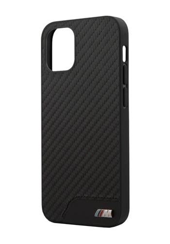 BMW Hard Cover PU Carbon Contrast M Collection Black, für Apple iPhone 12 mini, BMHCP12SCABBK, Blister