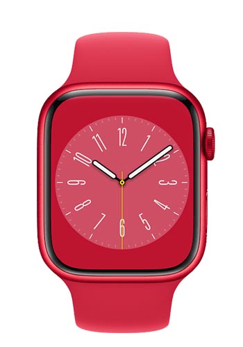 Apple Watch S8 Aluminium GPS + Cellular Red, Sportarmband Red, MNJ23FD/A, 41mm