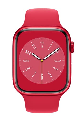 Apple Watch S8 Aluminium GPS Red, Sportarmband Red, MNP73FD/A, 41mm