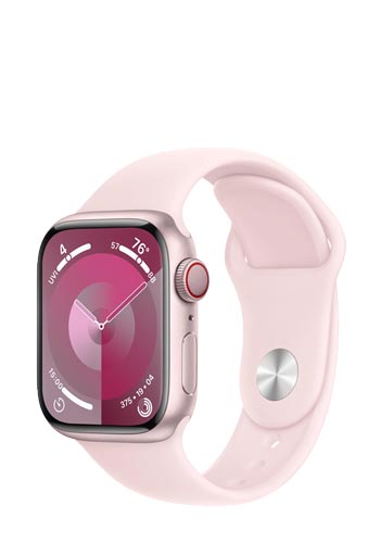 Apple Watch S9 Aluminium GPS + Cellular Pink, Sportband Light Pink, M/L, MRJ03QF/A, 41mm