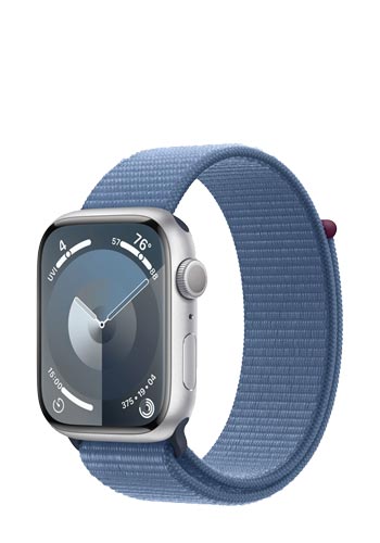 Apple Watch S9 Aluminium GPS Silver, Sport Loop Winter Blue, MR9F3QF/A, 45mm