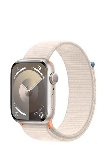 Apple Watch S9 Aluminium GPS Starlight, Sport Loop Starlight, MR983QF/A, 45mm