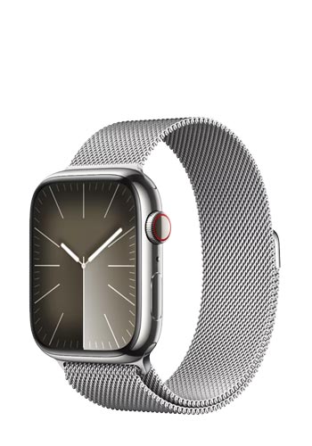 Apple Watch S9 Stainless Steel GPS + Cellular Silver, Milanaise Loop Silver, MRMQ3QF/A, 45mm