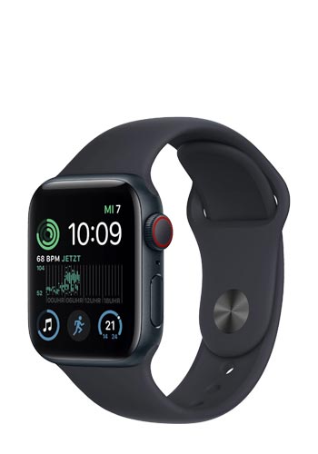 Apple Watch SE Aluminium GPS + Cellular Midnight, Sportarmband Midnight M/L, MRGA3QF/A, 40mm