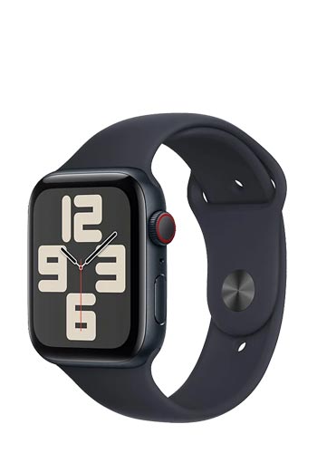 Apple Watch SE Aluminium GPS + Cellular Midnight, Sportarmband Midnight M/L, MRH83QF/A, 44mm