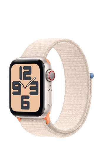 Apple Watch SE Aluminium GPS + Cellular Starlight, Sportarmband Starlight Loop, MRG43QF/A, 40mm