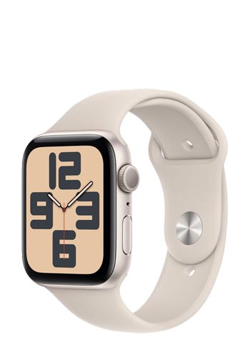 Apple Watch SE Aluminium GPS + Cellular Starlight, Sportarmband Starlight S/M, MRGU3QF/A, 44mm