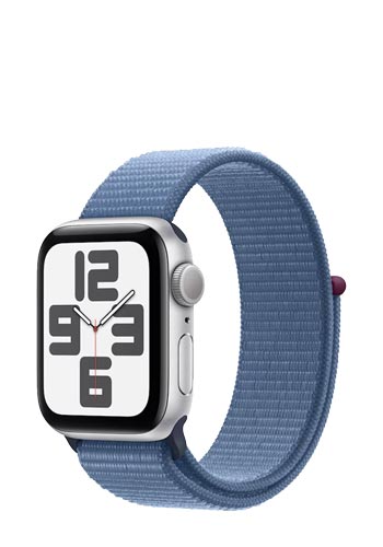 Apple Watch SE Aluminium GPS Silver, Sportarmband Blue Loop, MRE33QF/A, 40mm