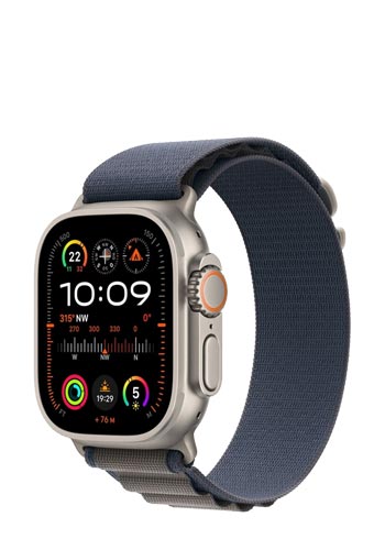 Apple Watch Ultra 2 GPS + Cellular Titanium, Alpine Loop Blue Small, MREK3FD/A, 49mm