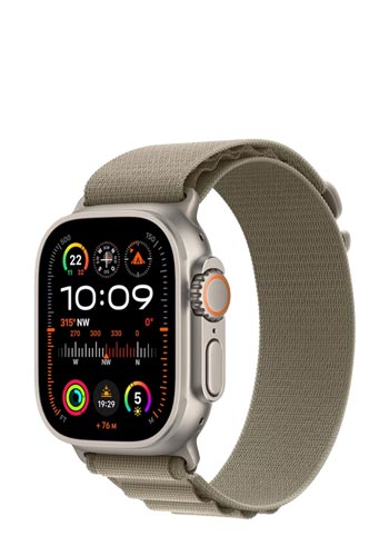 Apple Watch Ultra 2 GPS + Cellular Titanium, Alpine Loop Olive Large, MRF03FD/A, 49mm