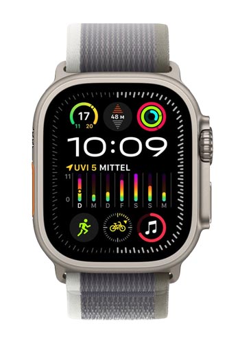 Apple Watch Ultra 2 GPS + Cellular Titanium, Trail Loop Green/Grey M/L, MRF43FD/A, 49mm