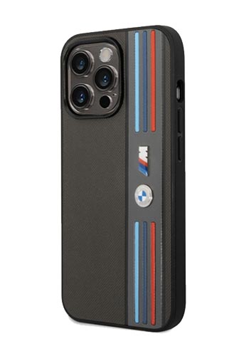 BMW Hard Cover Printed Tricolor Grey, für iPhone 14 Pro Max, BMHCP14X22PPMA