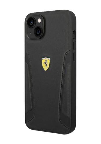 Ferrari Hard Cover Hot Stamped Black, für iPhone 14, FEHCP14SRBUK