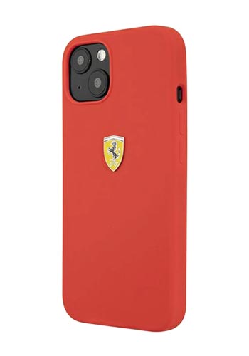 Ferrari Hard Cover Silicone Red, für iPhone 13 Mini, FESSIHCP13SRE