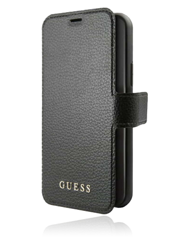 GUESS Book Case Iridescent Black, für iPhone 12/12 Pro, GUFLBKSP12MIGLBK, Blister