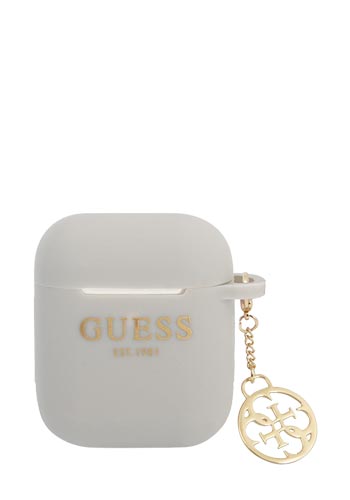GUESS Cover 4G Charm Silicone Grey, für Apple AirPods 1/2, GUA2LSC4EG
