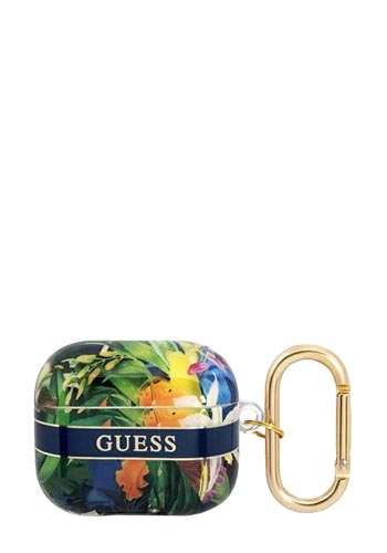 GUESS Cover Flower Strap Blue, für AirPods 3, GUA3HHFLB