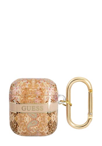 GUESS Cover Flower Strap Gold, für AirPods 1/2, GUA2HHFLD