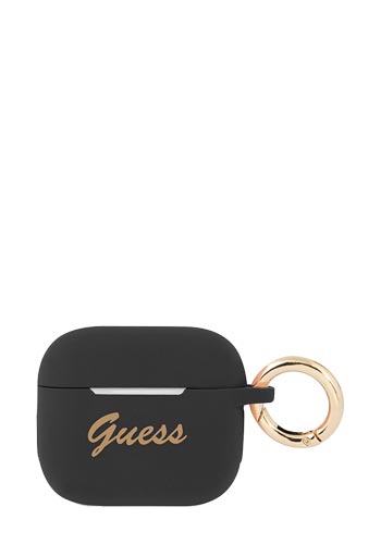 GUESS Cover Silicone Vintage Script Black, für Apple AirPods 3, GUA3SSSK