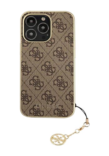GUESS Hard Cover 4G Charms Brown, für iPhone 13 Pro, GUHCP13LGF4GBR