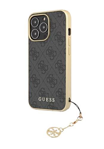 GUESS Hard Cover 4G Charms Grey, für iPhone 13 Pro Max, GUHCP13XGF4GGR