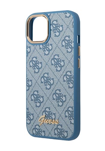 GUESS Hard Cover 4G Metal Blue, für iPhone 14 Plus, GUHCP14MHG4SHB