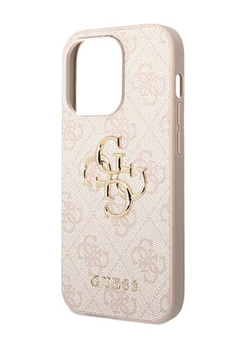 GUESS Hard Cover 4G Metal Logo Pink, für iPhone 14 Pro, GUHCP14L4GMGPI