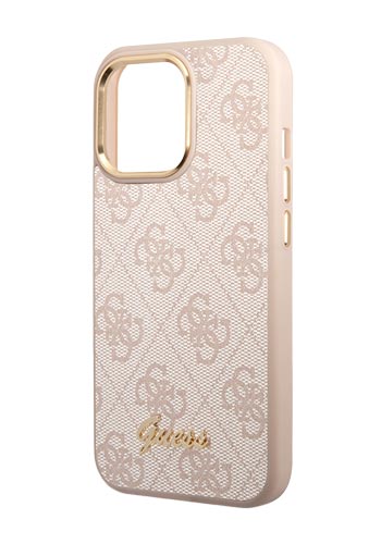 GUESS Hard Cover 4G Metal Pink, für iPhone 14 Pro Max, GUHCP14XHG4SHP