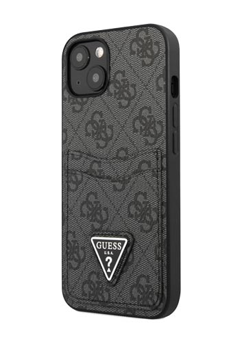 GUESS Hard Cover 4G Saffiano Double Card Black, für Apple iPhone 13, GUHCP13MP4TPK