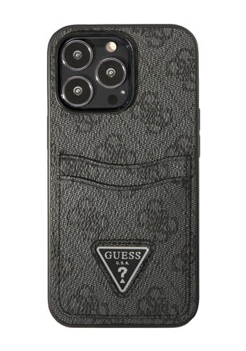 GUESS Hard Cover 4G Saffiano Double Card Black, für Apple iPhone 13 Pro Max, UHCP13XP4TPK