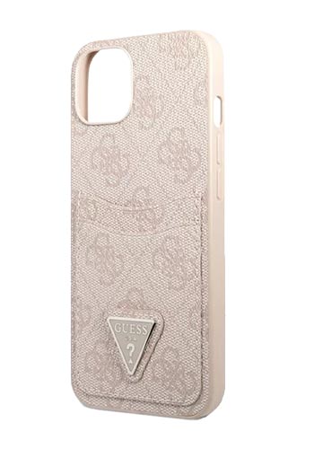 GUESS Hard Cover 4G Saffiano Double Card Pink, für Apple iPhone 13, GUHCP13MP4TPP