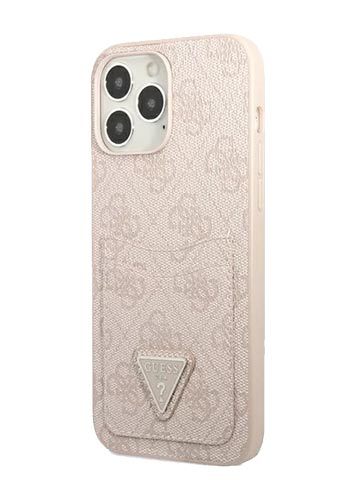 GUESS Hard Cover 4G Saffiano Double Card Pink, für Apple iPhone 13 Pro, GUHCP13LP4TPP
